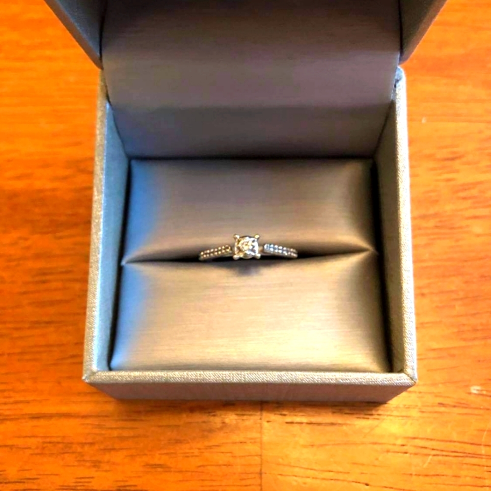 10 kt white gold diamond promise ring